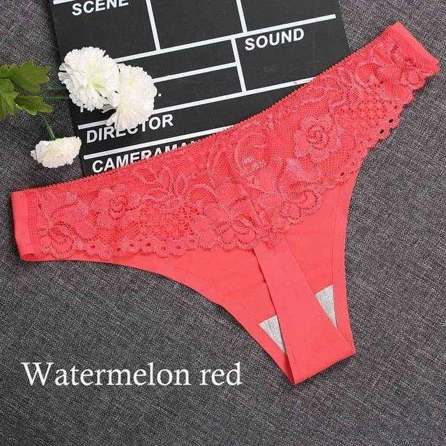 1 piece G-string Thongs Lace Floral Sheer Breathable Low Waist Underwear Soft Lingerie Ice Silk Briefs Seamless Panties