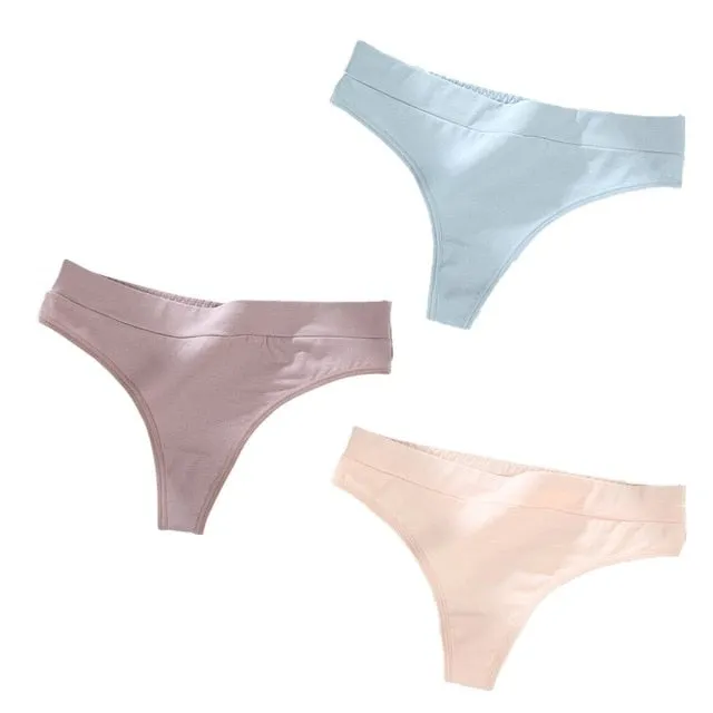 3 pack Thong Panties String Underwear Briefs Sexy Lingerie Pants Intimate Ladies Low-Rise G-String