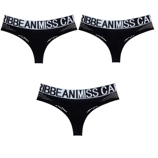 3 Pack Transparent Sport Panties Set Underwear Seamless Thongs G-String Comfort Lady Lingerie Soft Briefs