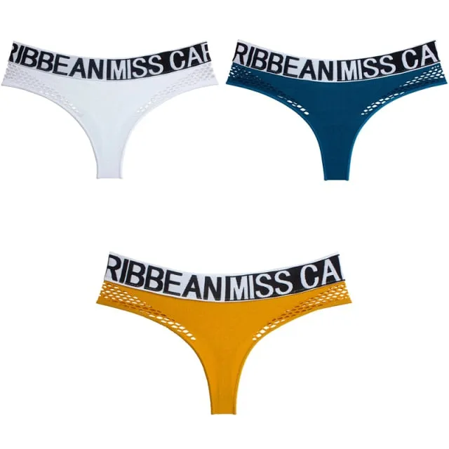 3 Pack Transparent Sport Panties Set Underwear Seamless Thongs G-String Comfort Lady Lingerie Soft Briefs