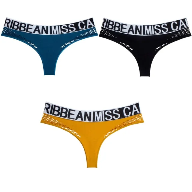 3 Pack Transparent Sport Panties Set Underwear Seamless Thongs G-String Comfort Lady Lingerie Soft Briefs