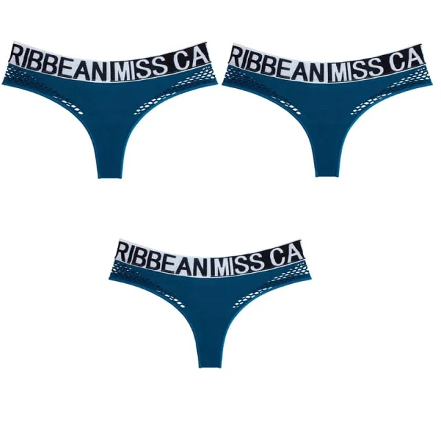 3 Pack Transparent Sport Panties Set Underwear Seamless Thongs G-String Comfort Lady Lingerie Soft Briefs