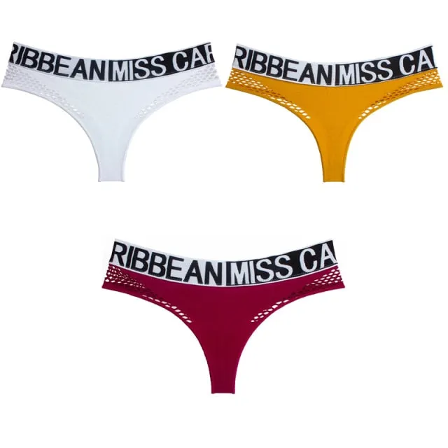 3 Pack Transparent Sport Panties Set Underwear Seamless Thongs G-String Comfort Lady Lingerie Soft Briefs