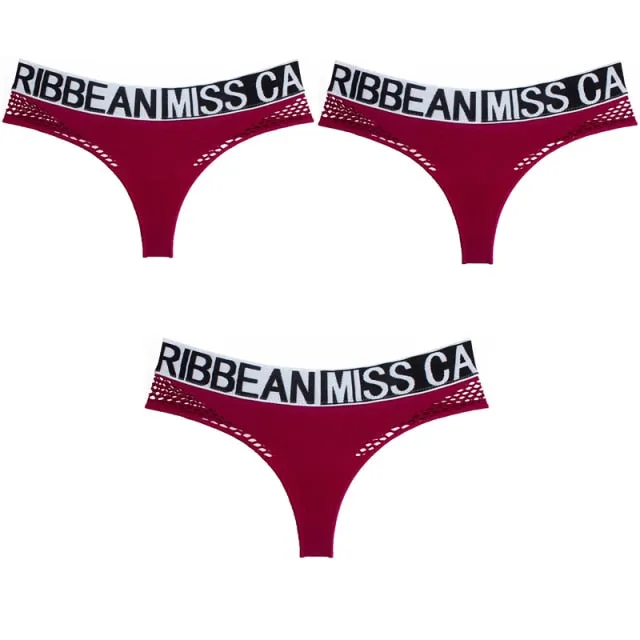 3 Pack Transparent Sport Panties Set Underwear Seamless Thongs G-String Comfort Lady Lingerie Soft Briefs