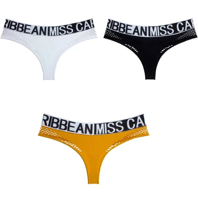 3 Pack Transparent Sport Panties Set Underwear Seamless Thongs G-String Comfort Lady Lingerie Soft Briefs
