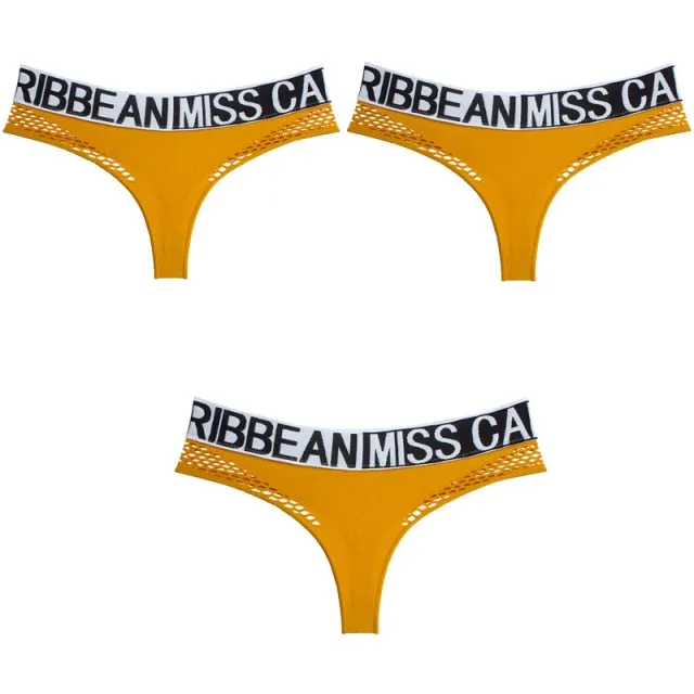 3 Pack Transparent Sport Panties Set Underwear Seamless Thongs G-String Comfort Lady Lingerie Soft Briefs