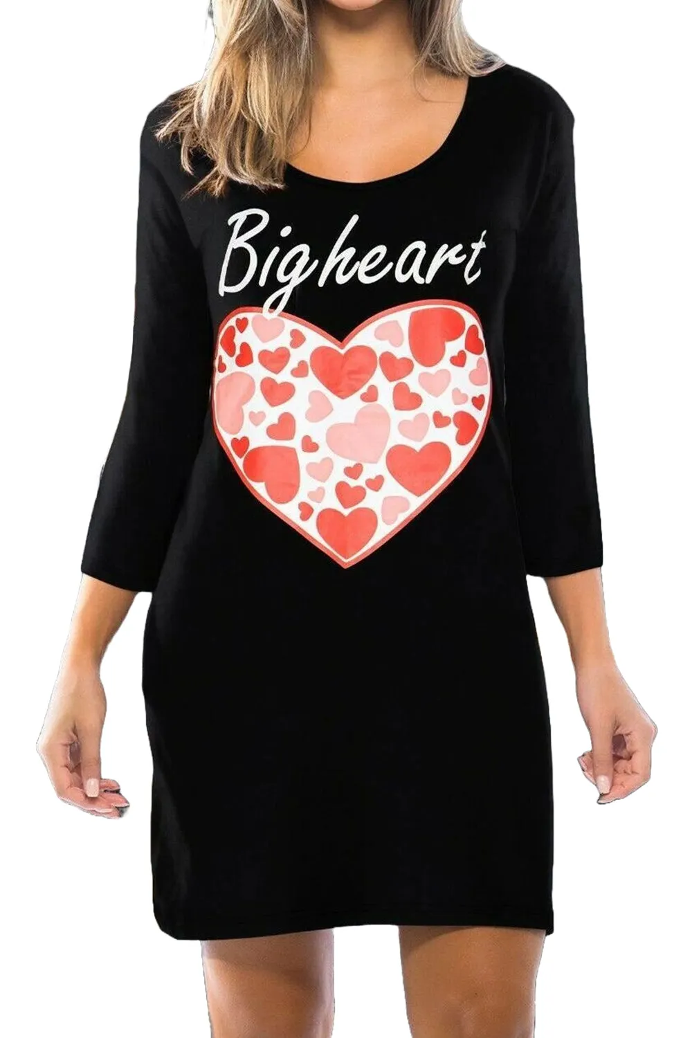 3 Pack Womens Long Sleeve Cotton Night Shirts