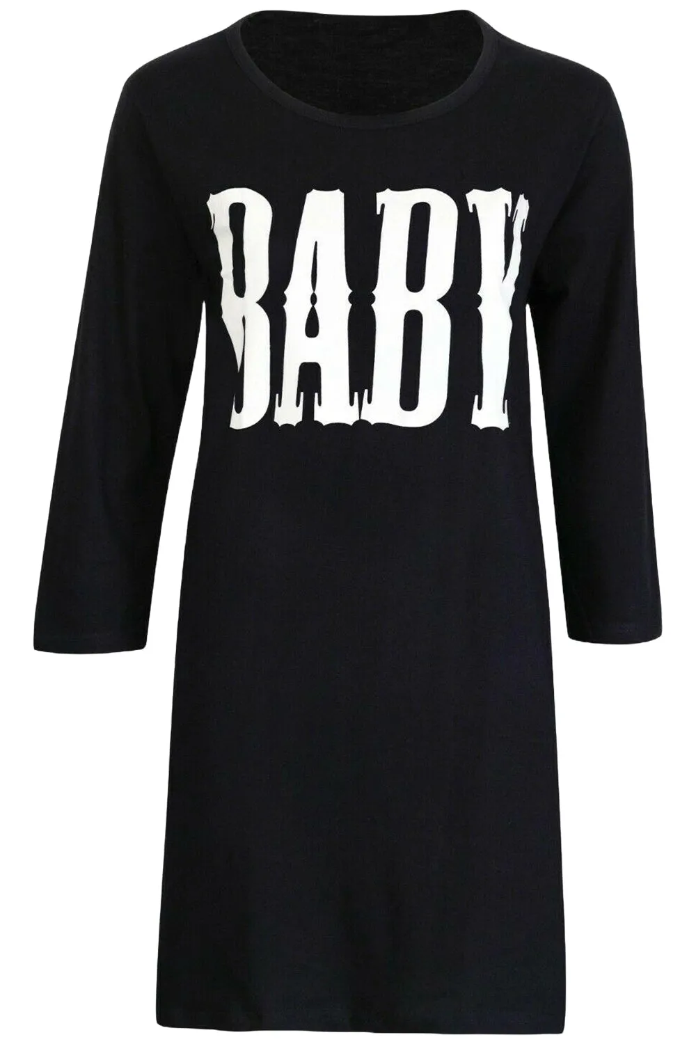 3 Pack Womens Long Sleeve Cotton Night Shirts
