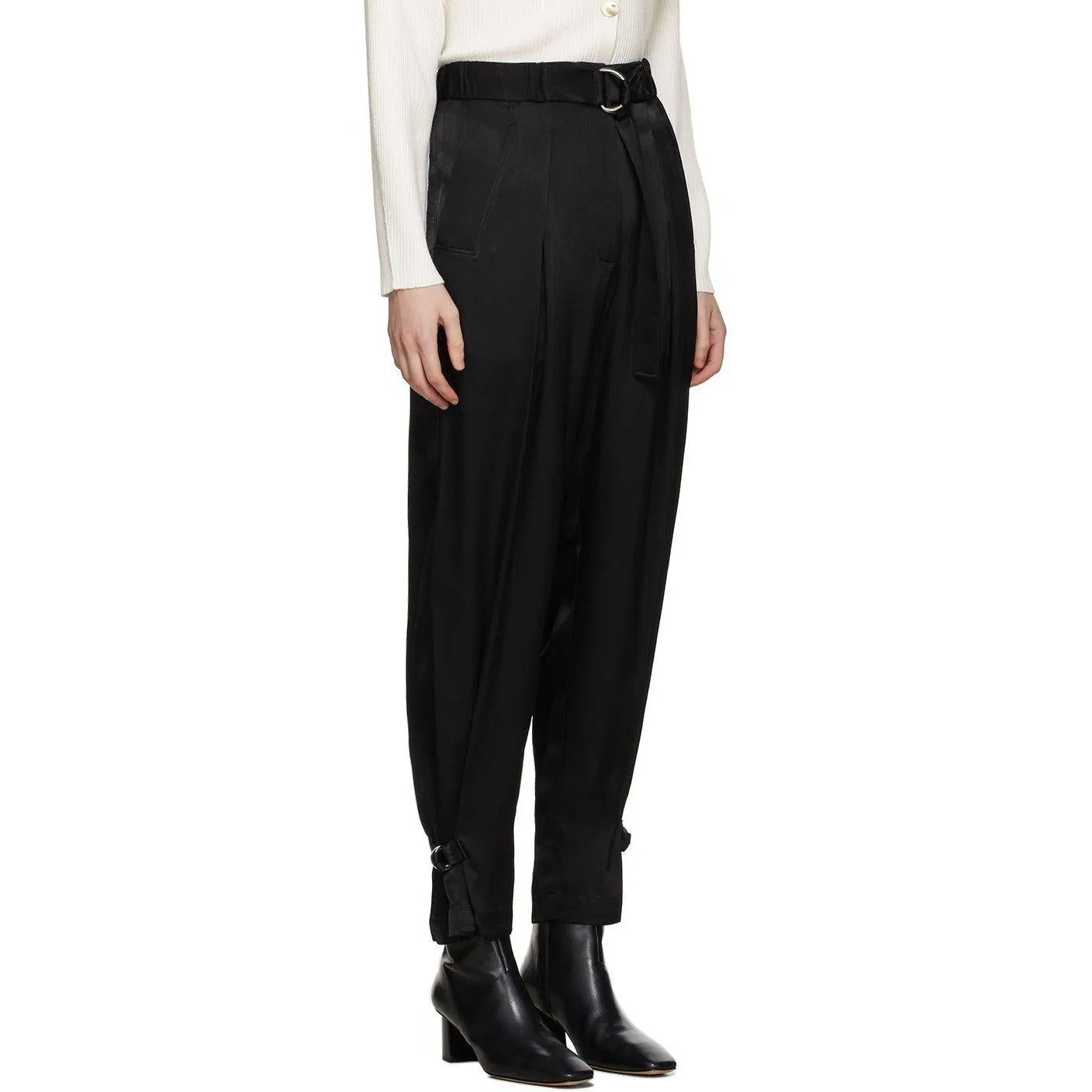 3.1 Phillip Lim Black Satin Track Trousers