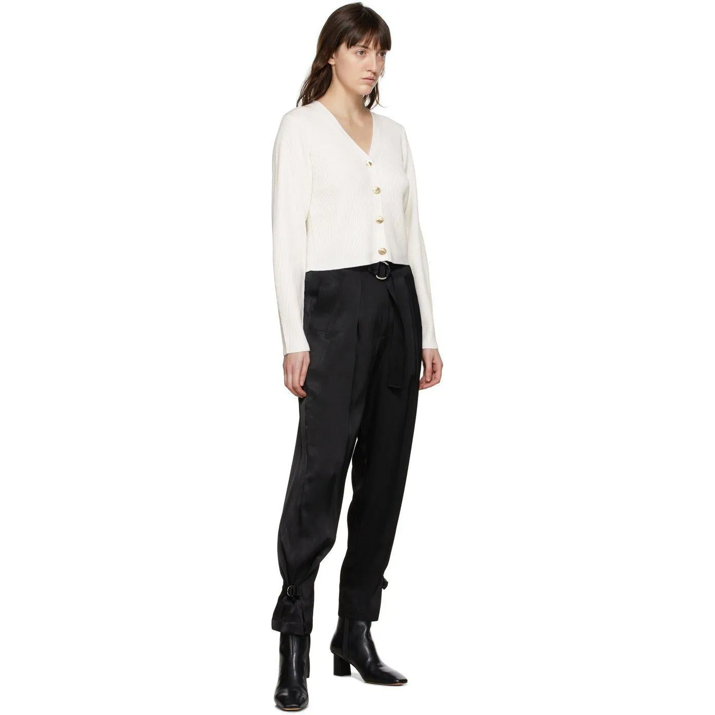 3.1 Phillip Lim Black Satin Track Trousers