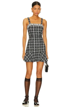 Alice   Olivia Kaidra Square Neck Mini Dress, Black & Off White