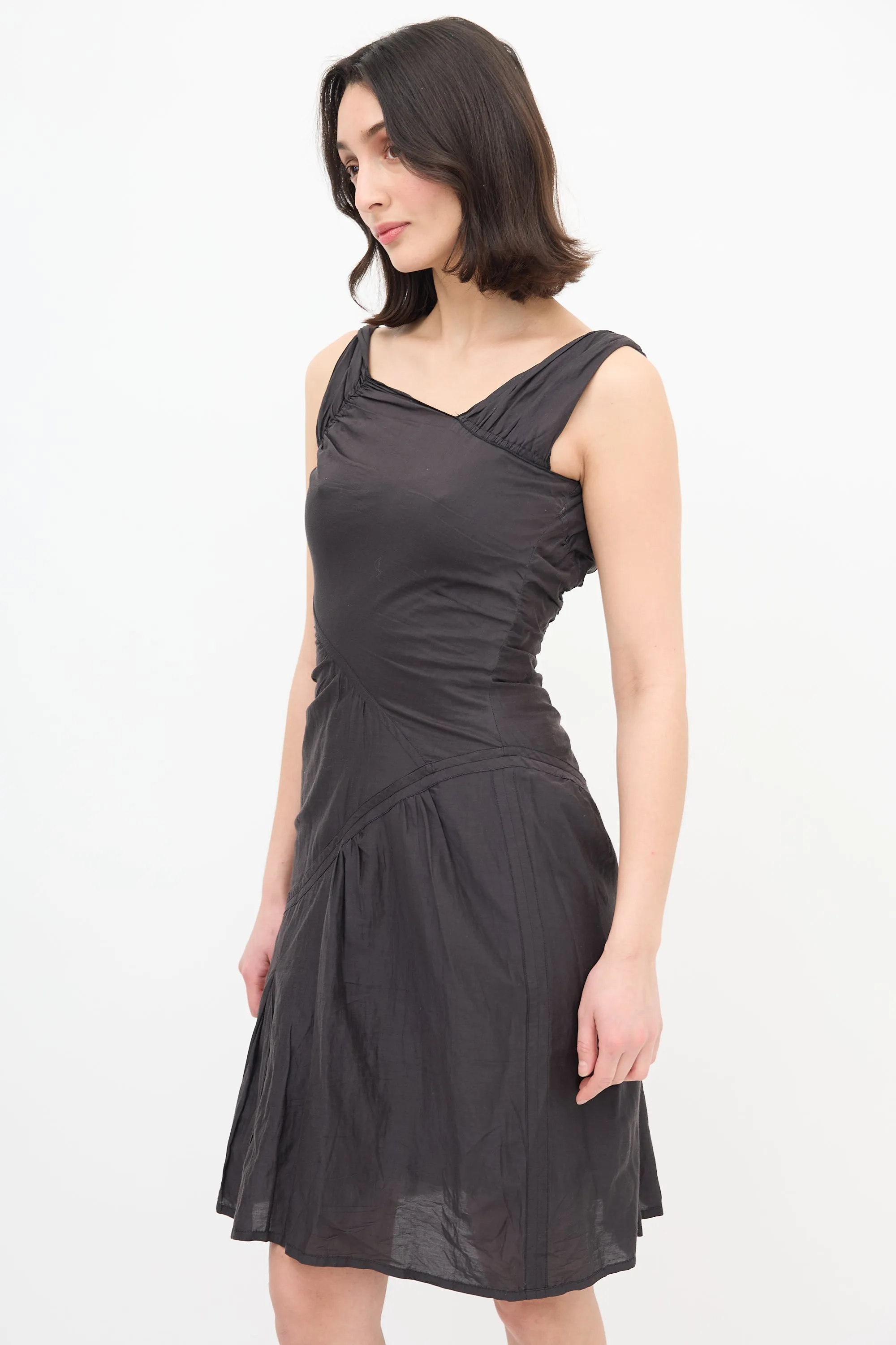 Asymmetric Ruched Dress