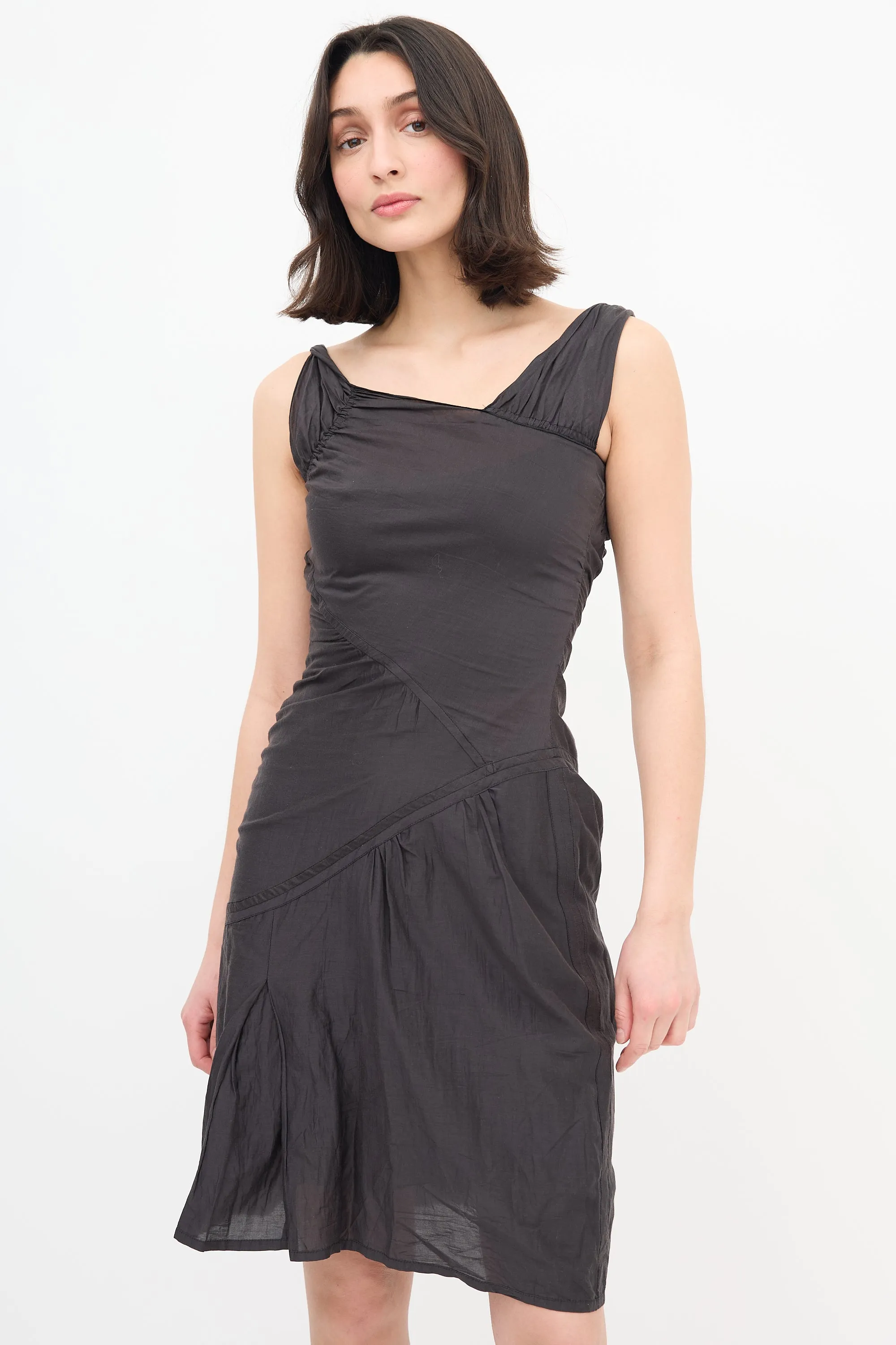 Asymmetric Ruched Dress