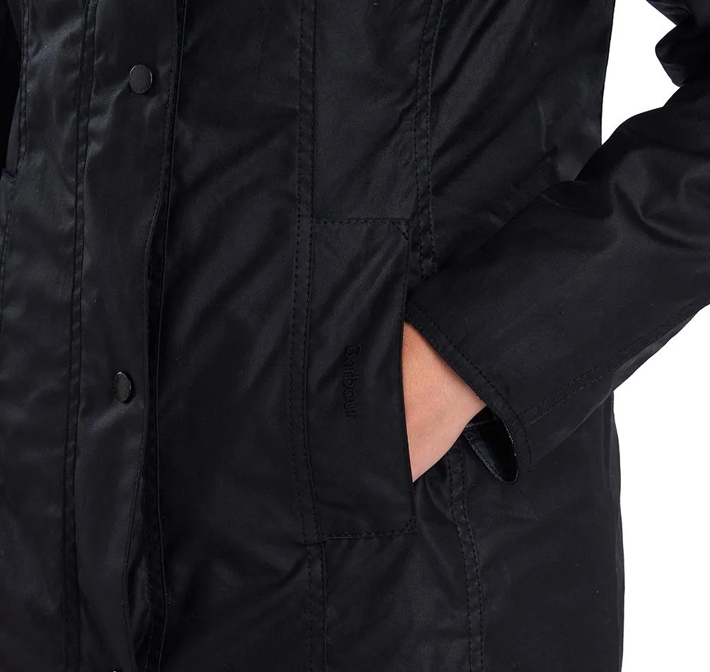 Barbour Black Belsay Waxed Cotton Jacket (Ladies)