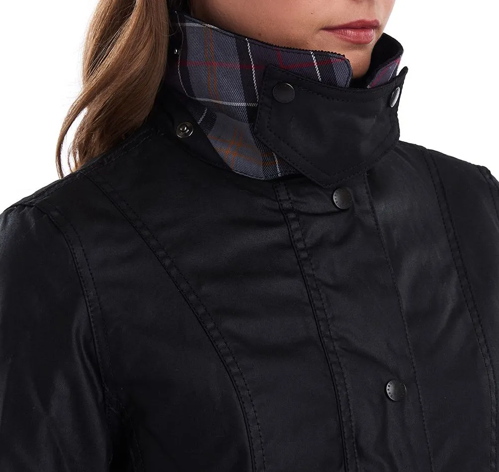 Barbour Black Belsay Waxed Cotton Jacket (Ladies)