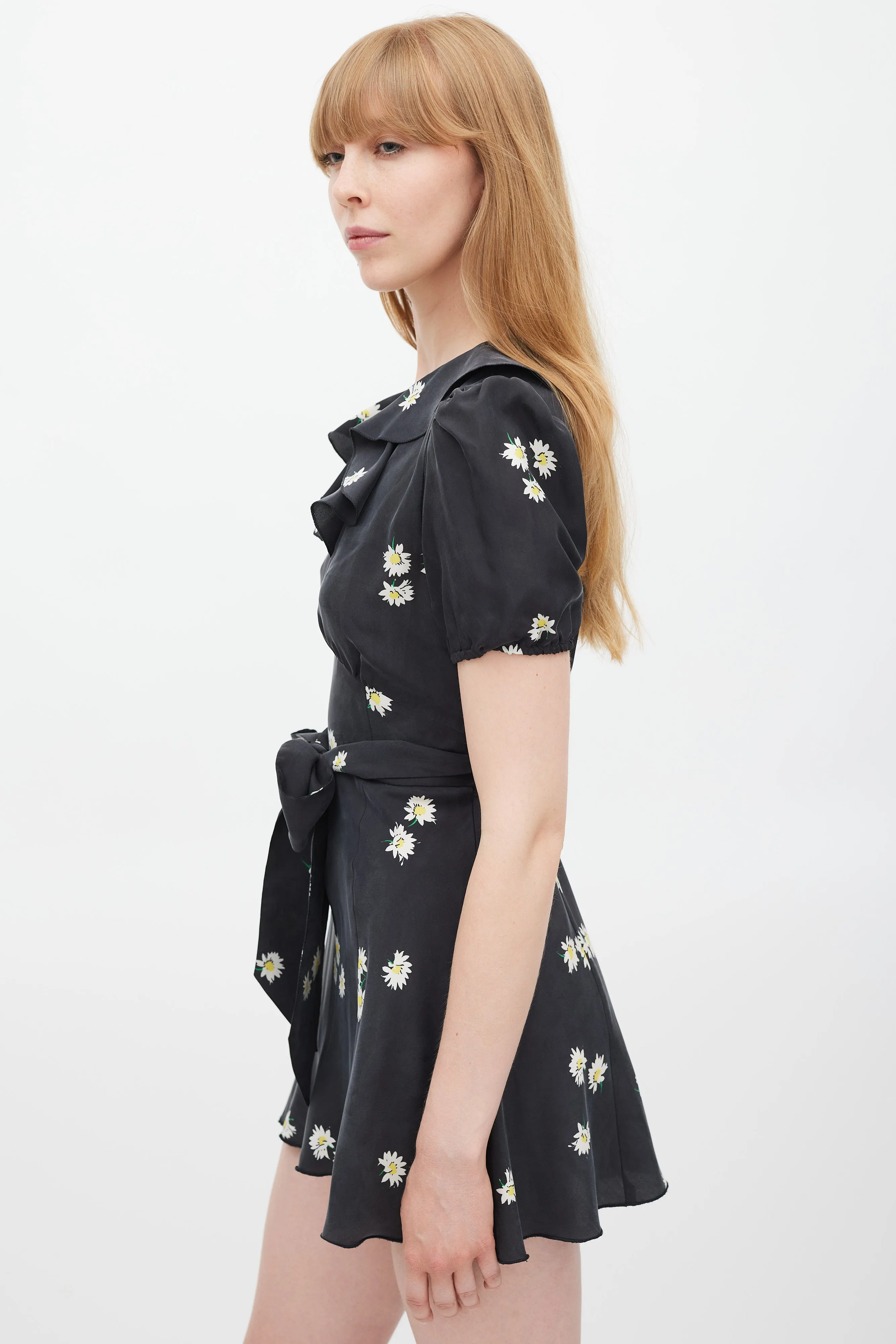 Black & Multicolour Silk The Love Floral Dress