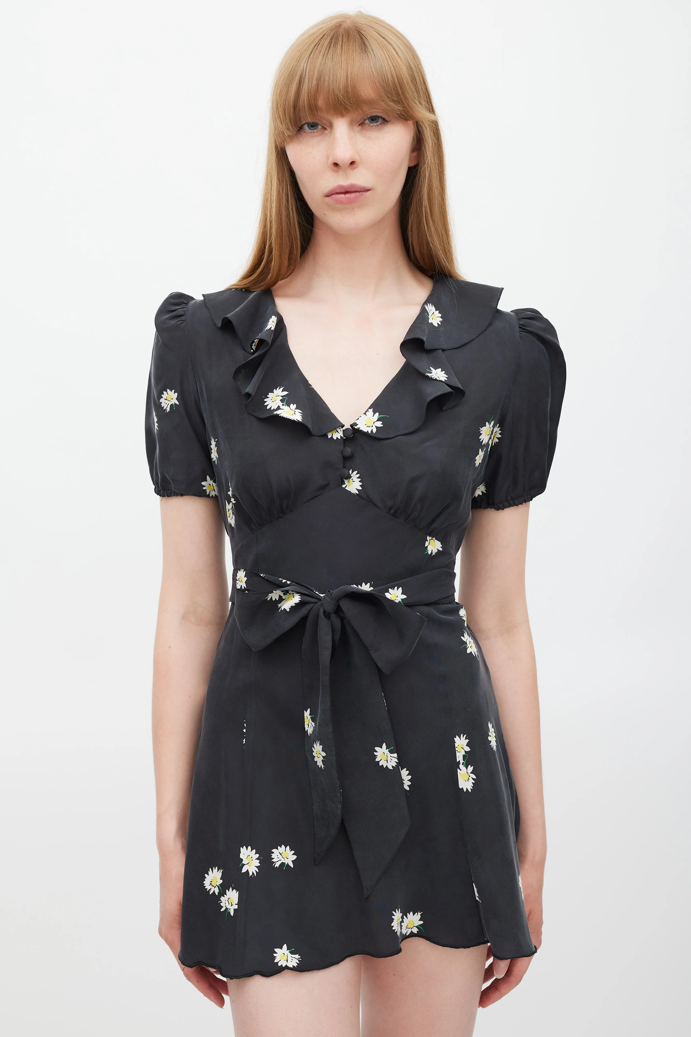 Black & Multicolour Silk The Love Floral Dress