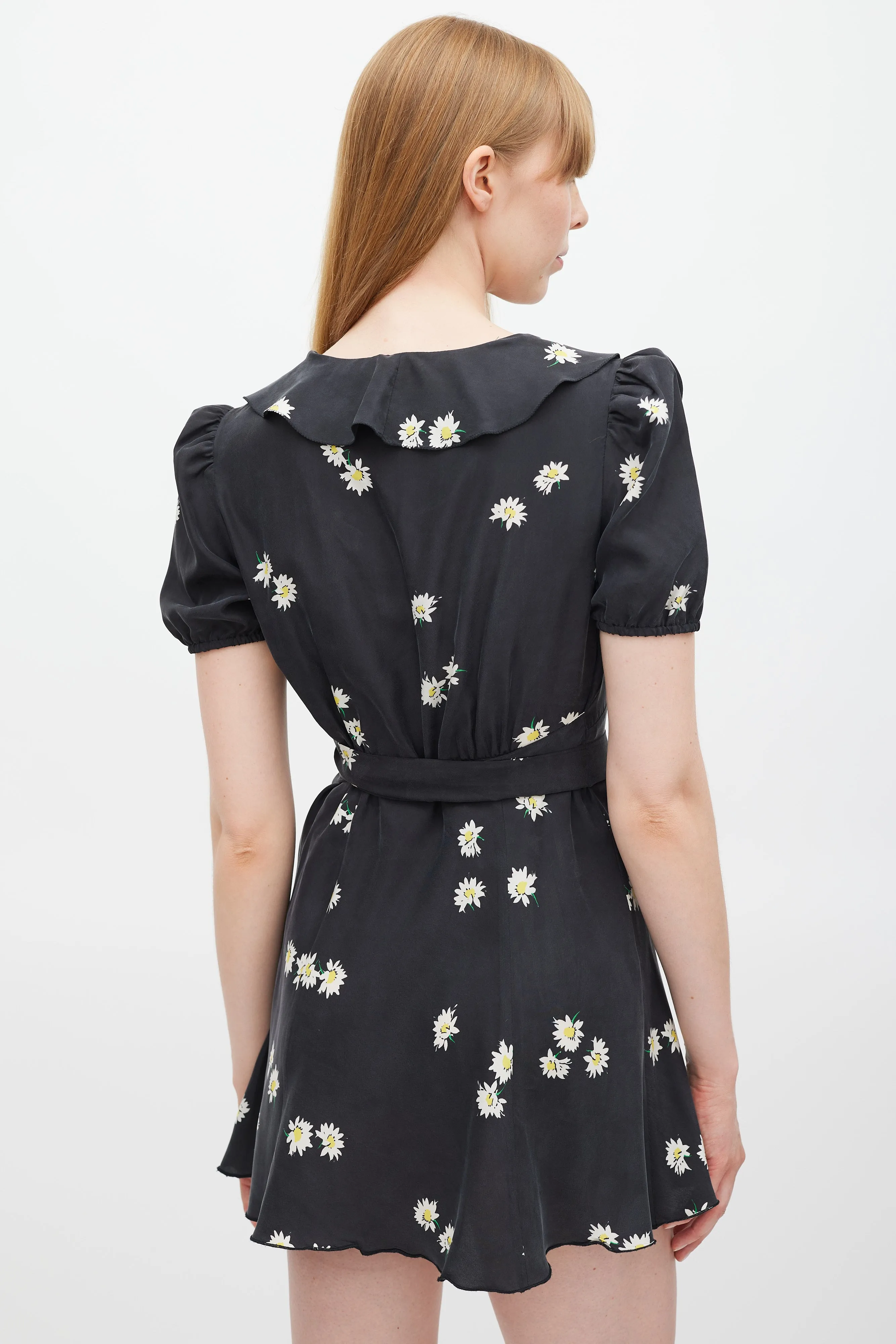 Black & Multicolour Silk The Love Floral Dress