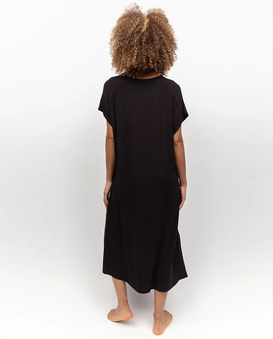 Blake Black Jersey Long Nightdress