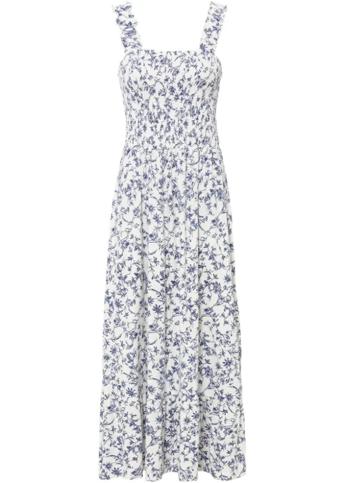 Bodyflirt eco viscose midi dress, white