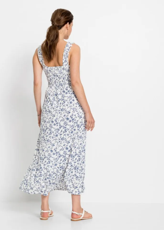 Bodyflirt eco viscose midi dress, white