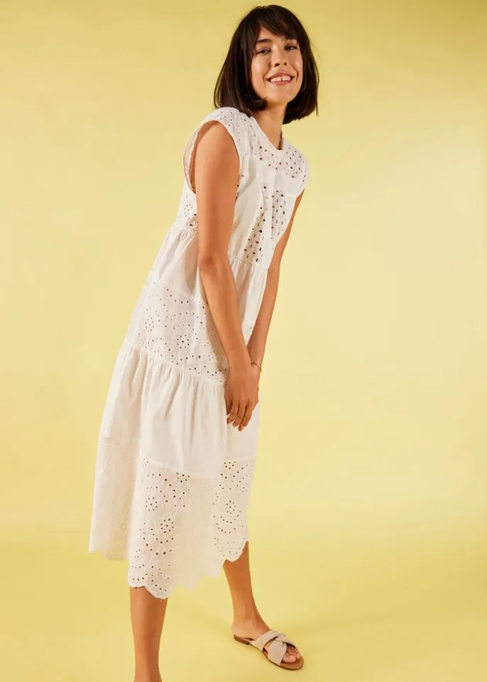 Bodyflirt lace midi dress, white