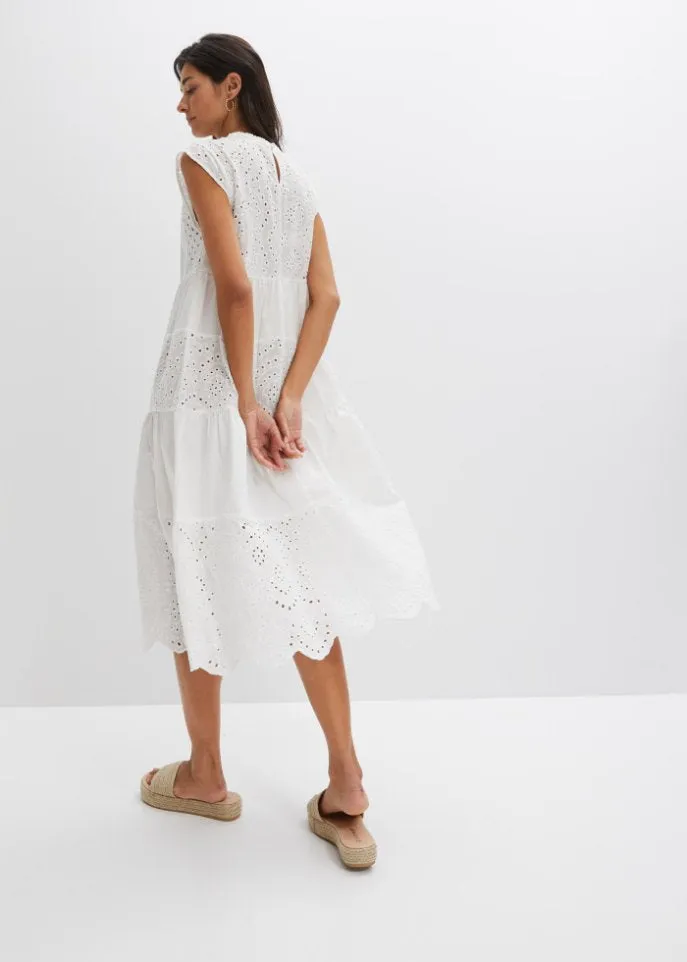 Bodyflirt lace midi dress, white