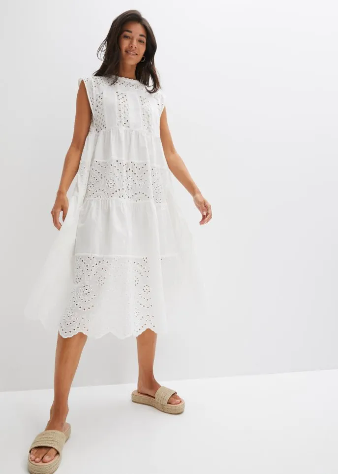 Bodyflirt lace midi dress, white