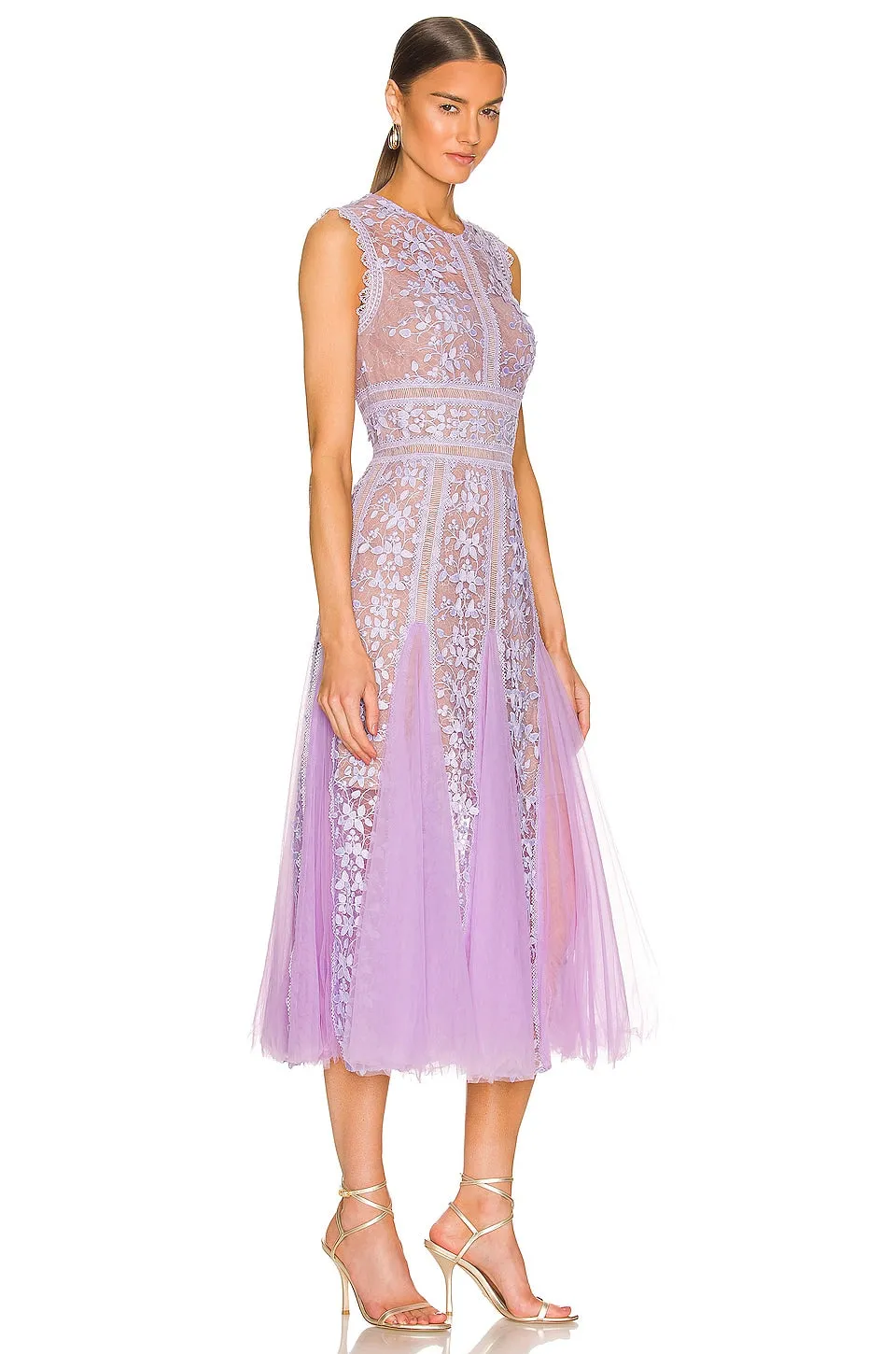Bronx and Banco Megan midi dress, purple