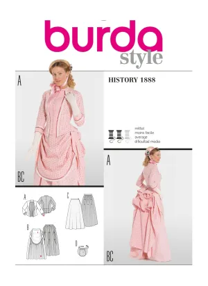 Burda 7880 Womens' Victorian Skirt and Jacket Pattern