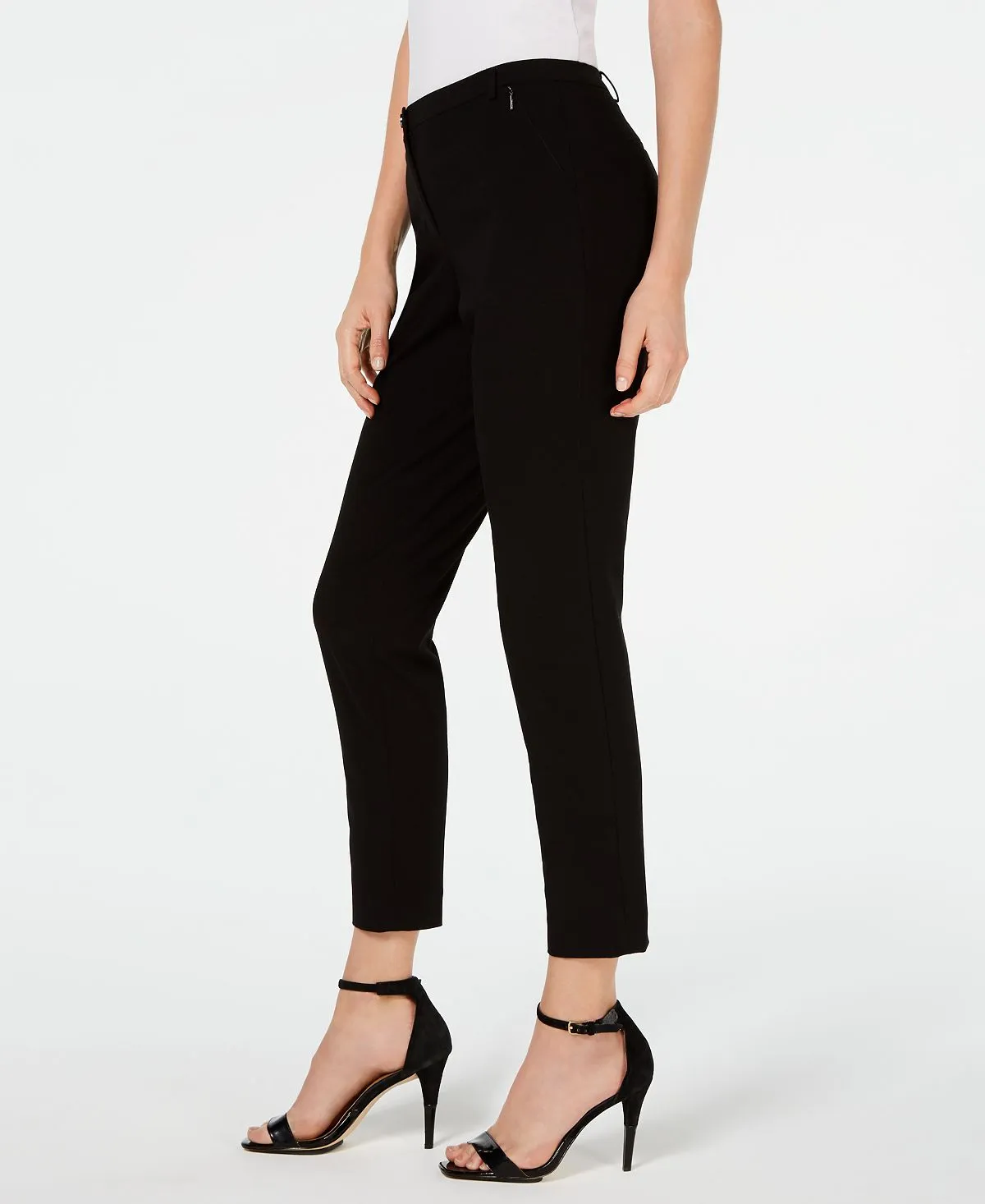 Calvin Klein Ankle-Length Slim Pants, Black