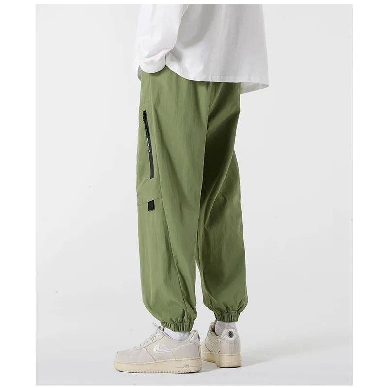 Casual Pocket Tapered Versatile Elasticity Zipper Pants