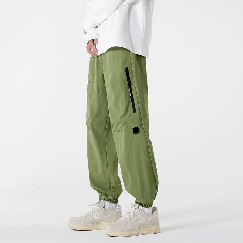 Casual Pocket Tapered Versatile Elasticity Zipper Pants