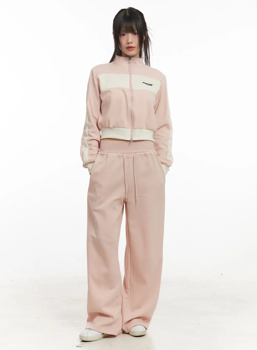 Chic High-Waisted Wide-Leg Sweatpants CF518
