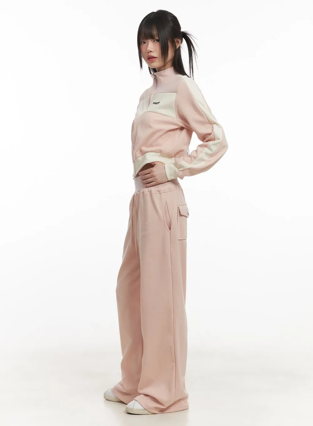 Chic High-Waisted Wide-Leg Sweatpants CF518