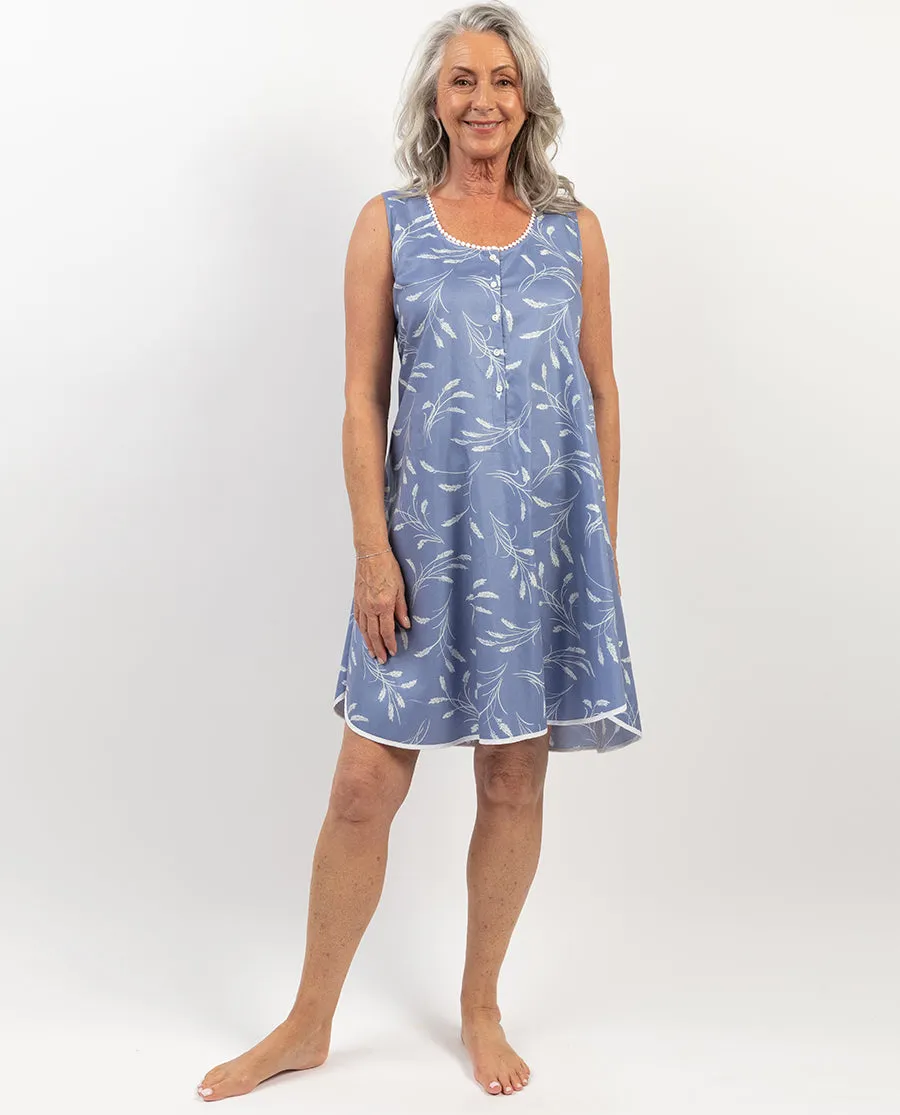 Delilah Lace Trim Wheatsheaf Print Swing Nightdress