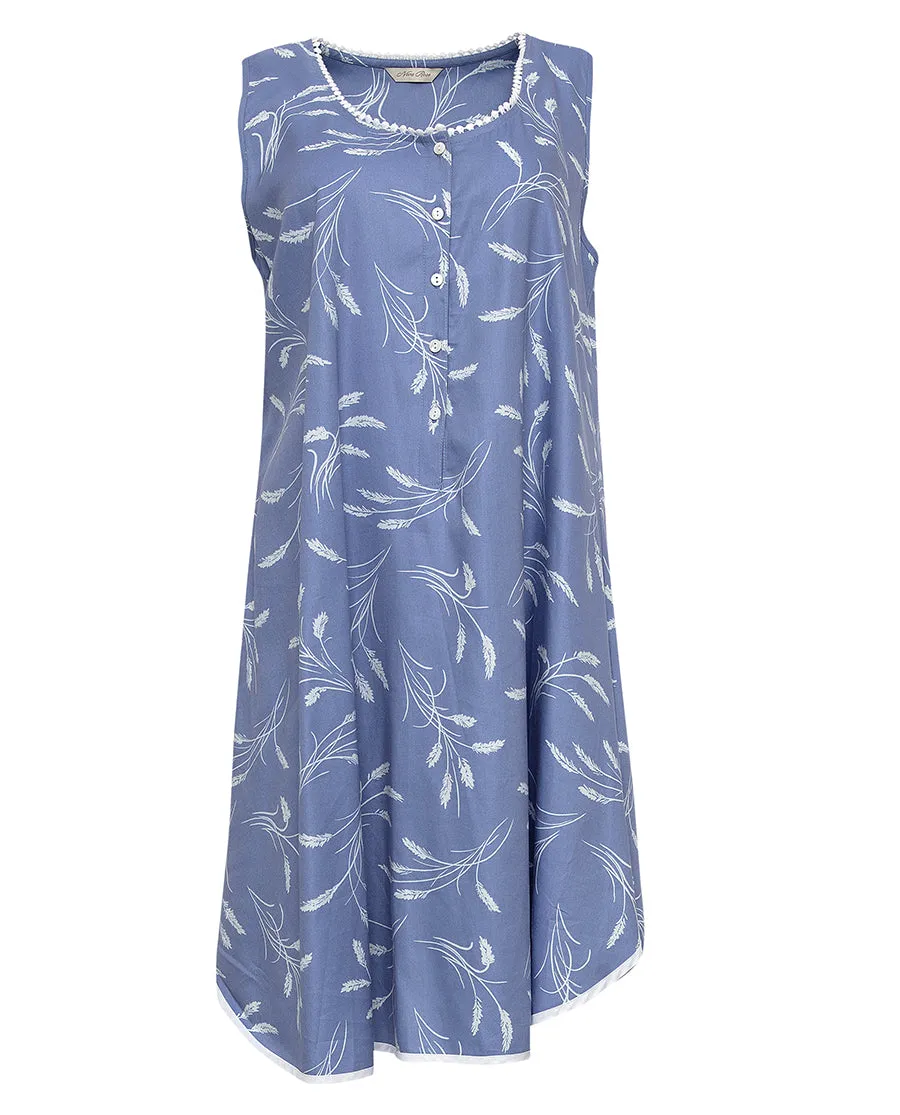 Delilah Lace Trim Wheatsheaf Print Swing Nightdress