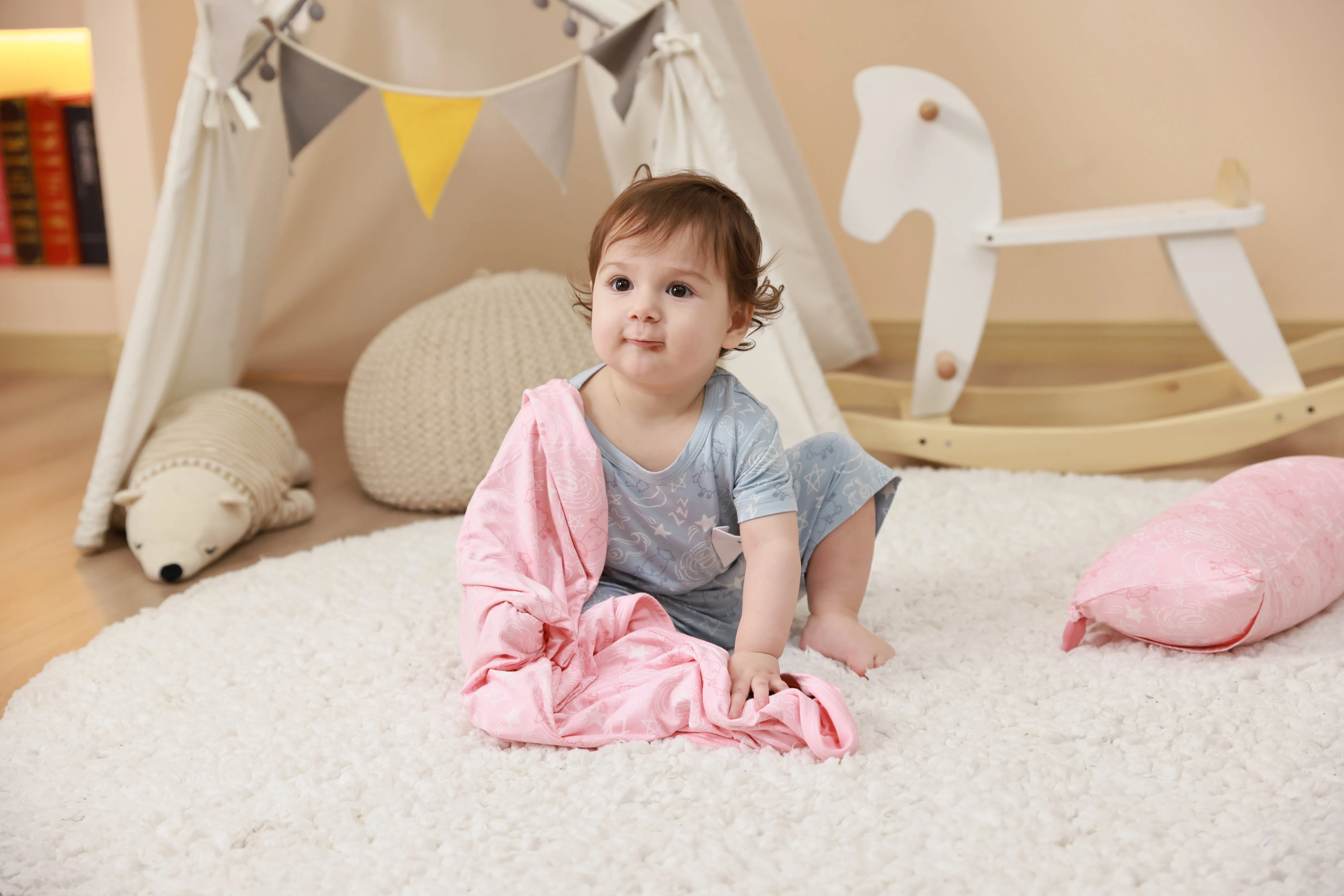 Double Layer Blanket Baa Baa in the Universe Pink -36M