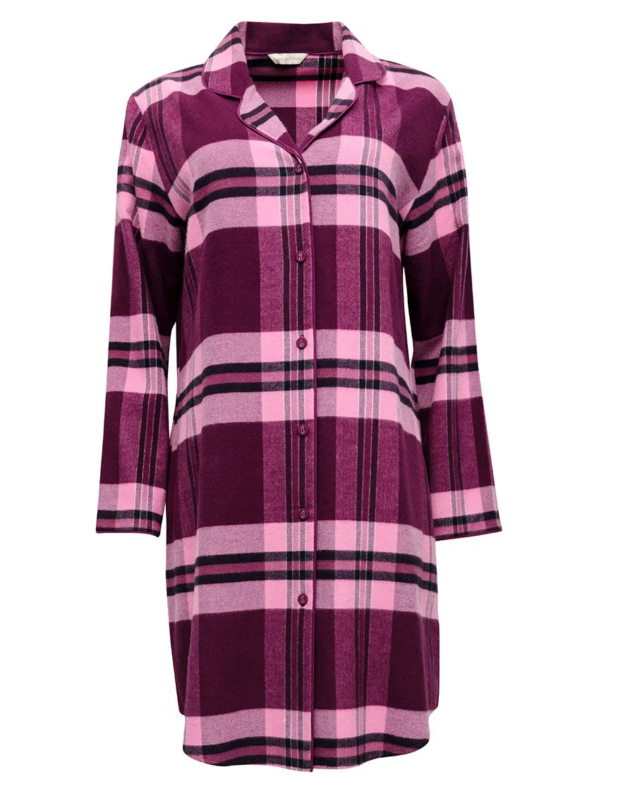 Eve Purple Super Cosy Check Nightshirt