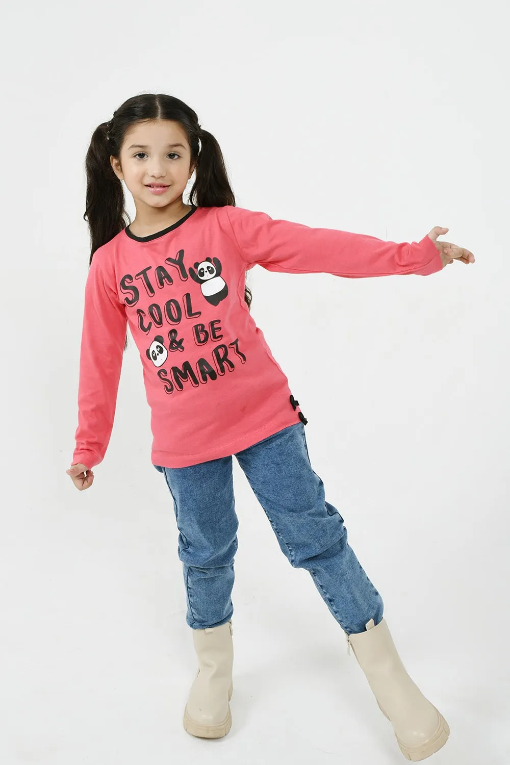 Girl's Full Sleeves Graphics Crew