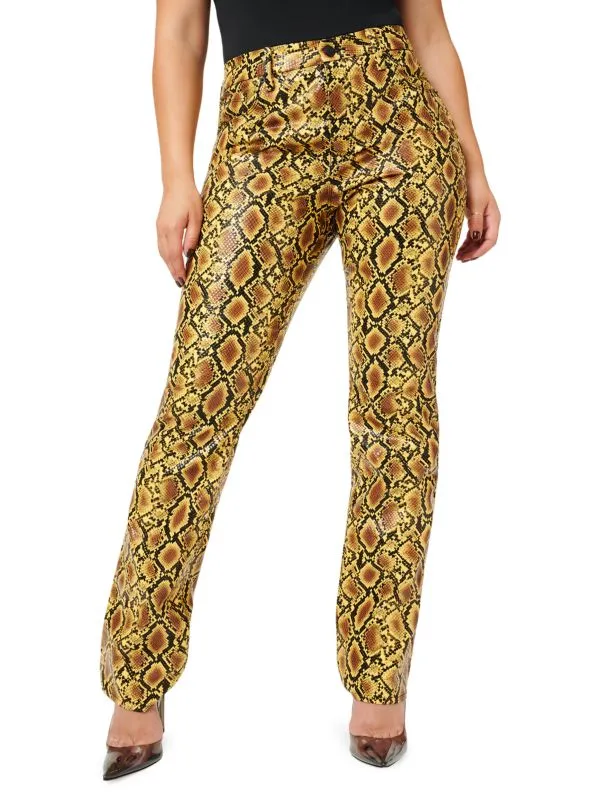 Good 90's icon faux snakeskin trousers GOOD AMERICAN Golden snake