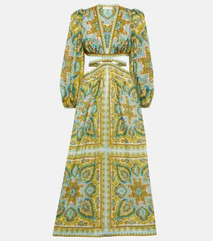 Halcyon Cutout Paisley Midi Dress ZIMMERMANN Multicolor