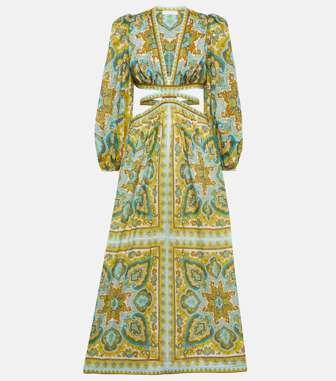 Halcyon Cutout Paisley Midi Dress ZIMMERMANN Multicolor