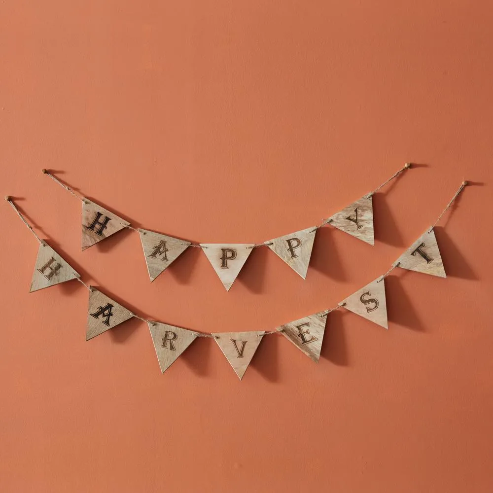 HAPPY HARVEST WOODEN BANNER