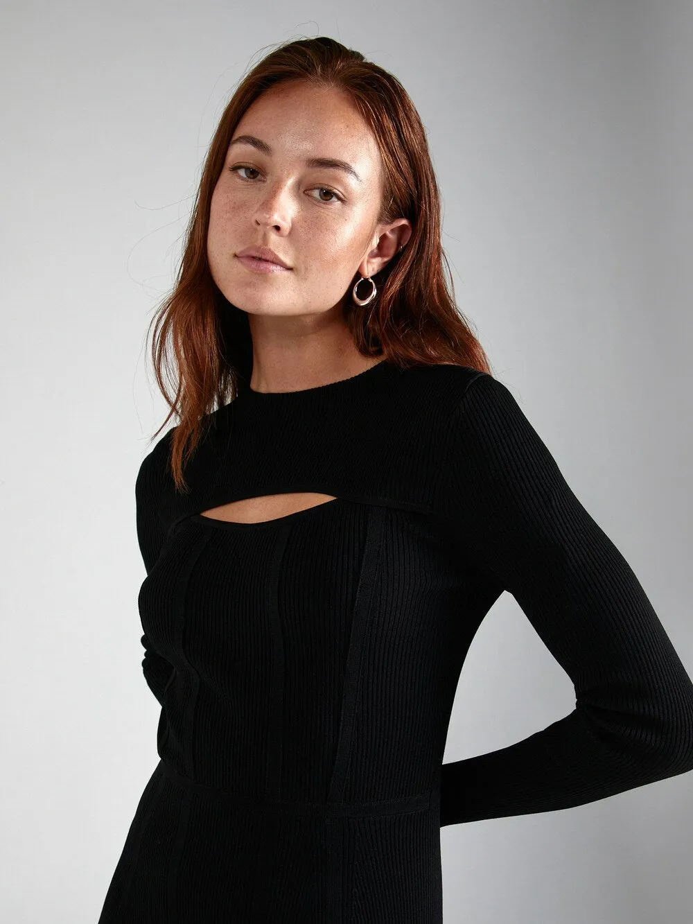 HUGO Sorsety knitted dress, black