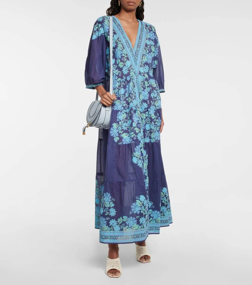 JULIET DUNN Floral Cotton Maxi Dress, Multicolor