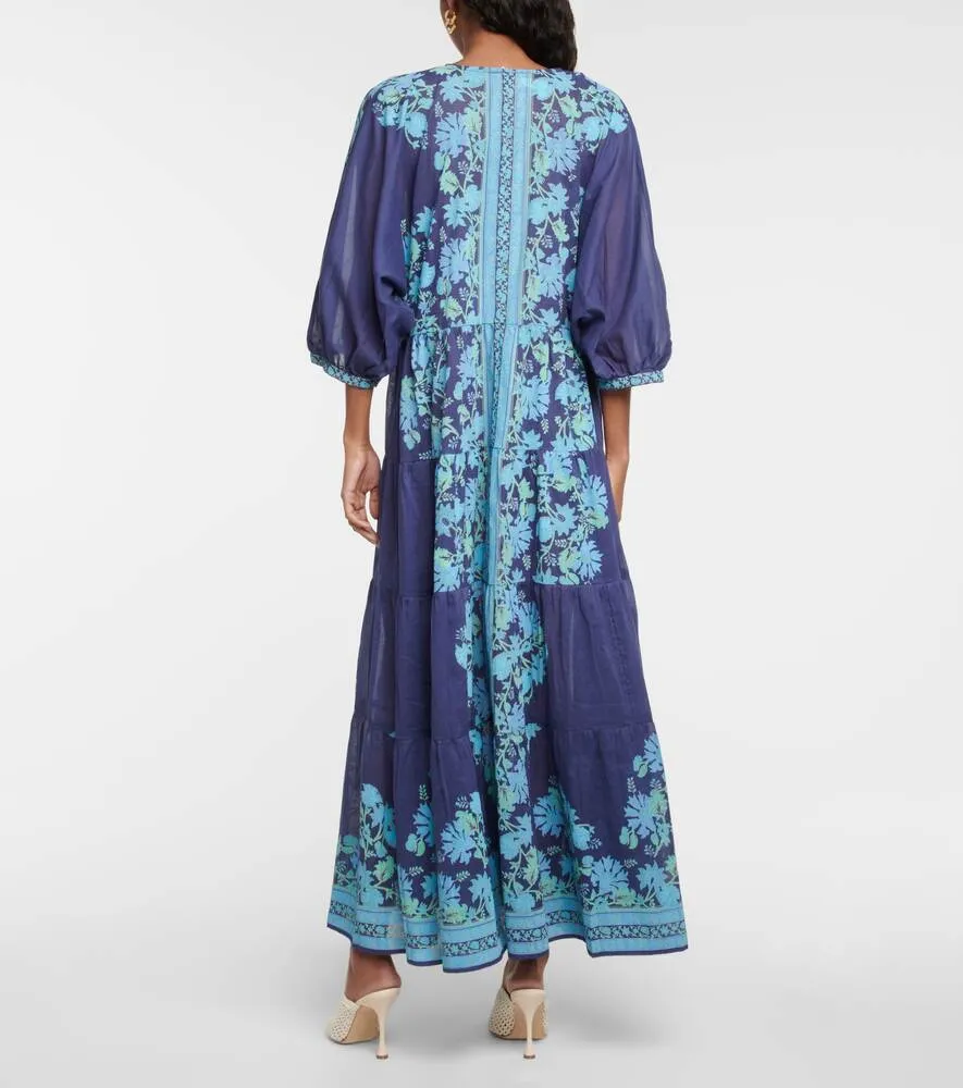 JULIET DUNN Floral Cotton Maxi Dress, Multicolor