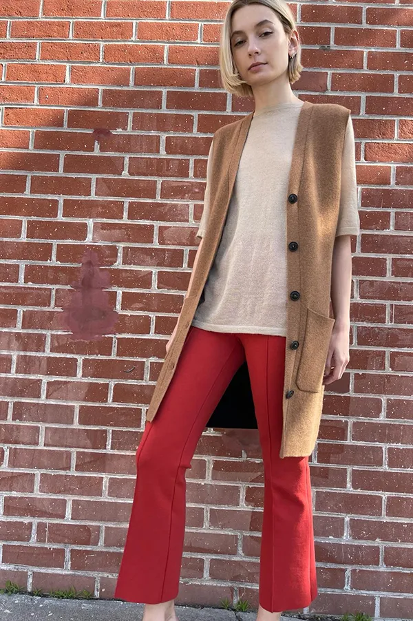 Kick Stretch-Cotton Pants In Burnt Red (Sold Out)