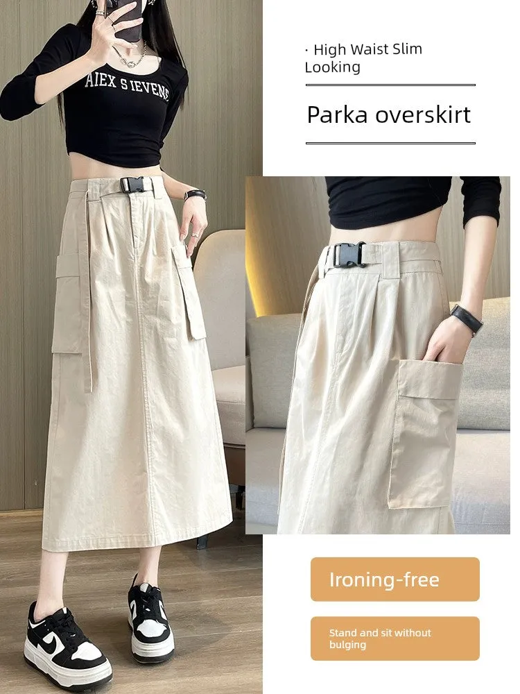 La Chabell Spring and Autumn Split Mid Length Long Length Skirt