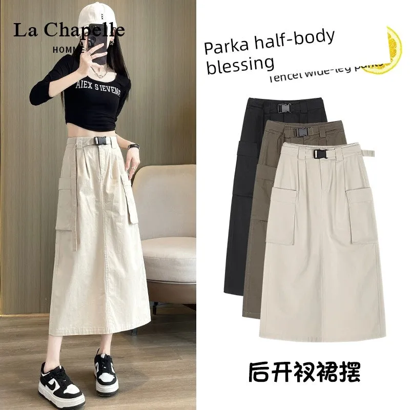 La Chabell Spring and Autumn Split Mid Length Long Length Skirt
